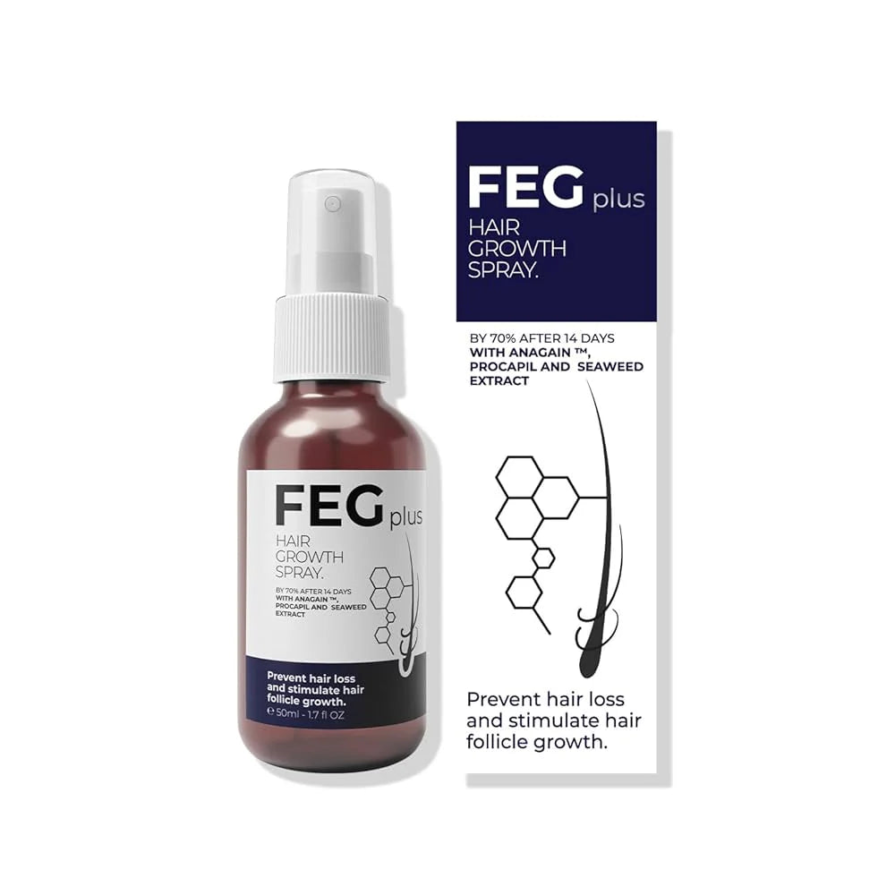 πΏ FEG Plus Hair Growth Spray π§ | π Anti-Hair Loss Treatment for Men & Women π§βπ¦±π©βπ¦° | β‘ Boosts Regrowth & Thickens Hair πͺ | Minoxidil + Herbal Extracts π± | 50ml Bottle